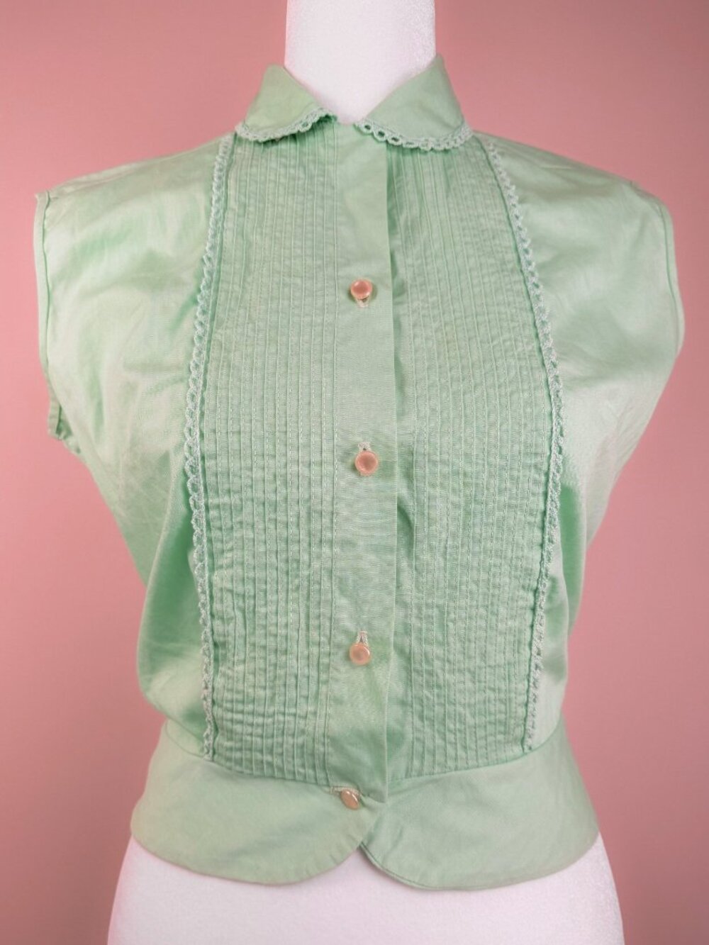 1950s Pin-up Mint Peter Pan Collar Top